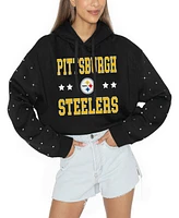 Gameday Couture Women's Black Pittsburgh Steelers Like A Star Scrunch Waist Pullover Hoodie