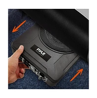 Pyle 8” 600W Slim Active Car Subwoofer, Low-Profile, Under-Seat Installation