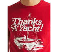 Nautica Men's Short Sleeve Crewneck Thanks A Yacht Graphic T-Shirt