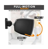 Pyle 3" Surface-Mount Satellite Speaker for Subwoofer System - Compact, Stylish, Full-Range Sound with Ball-Joint Bracket (Pair)