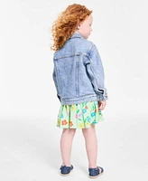 Epic Threads Toddler Girl Fairfield Denim Jacket Floral Print Peplum Dress Exclusively At Macys