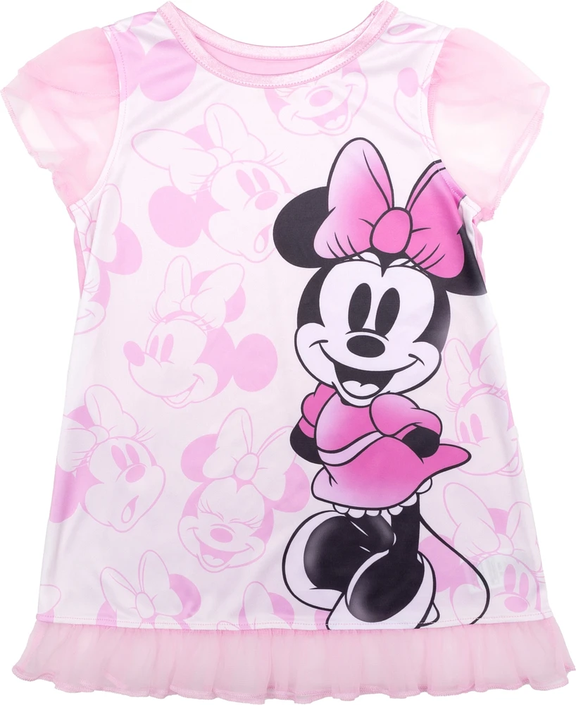 Minnie Mouse Toddler Girls Short Sleeve Dorm, 1-Piece Pajama Set