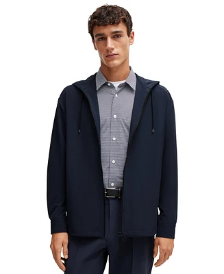 Boss by Hugo Boss Men's Zip-Up Relaxed Fit Hooded Shirt