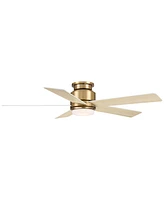 Casa Vieja 52" Grand Palm Soft Brass Led Damp Rated Hugger Fan