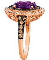 Le Vian Pink Amethyst (2-1/4 ct. t.w.), Nude Diamond (1/3 ct. t.w.) & Chocolate Diamond (1/2 ct. t.w.) Oval Ring in 14k Strawberry Gold