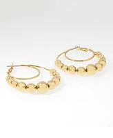 Steve Madden Gold Tone Sphere Double Drop Earrings