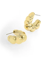 Steve Madden Sculpted Sphere Hoop Earrings