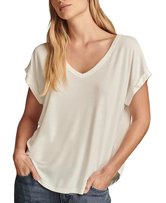 Lucky Brand Women's Sandwash V-Neck Short-Sleeve T-Shirt