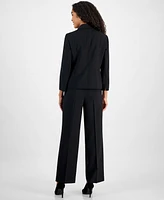 Le Suit Women's Shawl-Collar One-Button Jacket & Pull-On Straight-Leg Pants