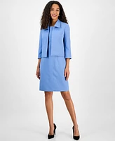 Le Suit Women's Cropped Open-Front Jacket & Empire-Seamed Sheath Dress