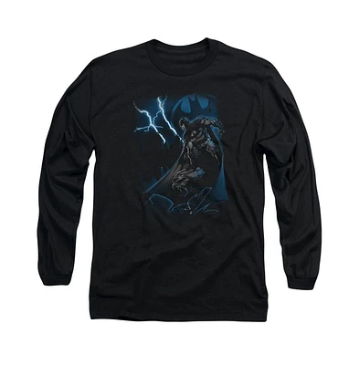 Batman Men's Lightning Strikes Long Sleeve Adult Tee / T-Shirt