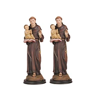 Fc Design "2-pc Set" 12"H Saint Anthony Statue Anthony of Padua Holy Figurine Statue Ornament Home Room Office Decor and Perfect Ideas for Housewarmin