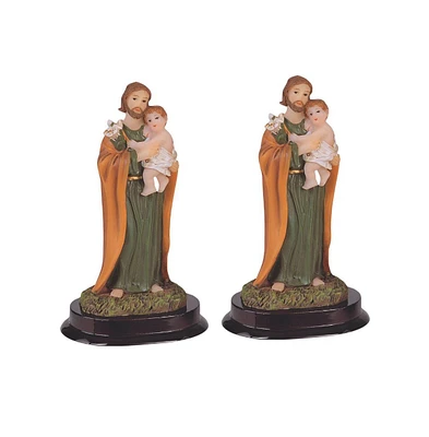 Fc Design "2-pc Set" 5"H Saint Joseph Holding Baby Jesus Statue Holy Figurine Statue Ornament Home Room Office Decor and Perfect Ideas for Housewarmin