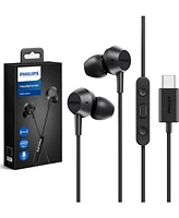 Philips Wired Earbuds Usb-c with Microphone Type-c Headphones, Powerful Bass, Lightweight In-Ear Design, 3-Button In-Line Remote