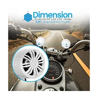 Pyle 2.25 Waterproof Motorcycle Box Speakers, Compact Off-Road System, White
