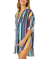 Anne Cole Women's Boyfriend Shirt Swim Cover-Up