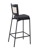 Lumisource 36" Metal and Rattan Tania Contemporary Counter Stool, Set of 2