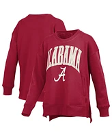 Pressbox Women's Crimson Alabama Tide Pocketed Arch Pullover Sweatshirt