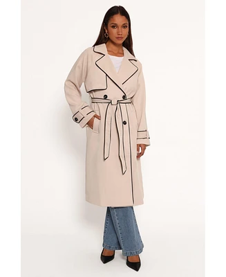 Petal and Pup Women's Cayenne Contrast Binding Trench Coat