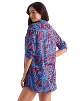 Mimi Flamingo Women's Laguna Cotton Cover-Up Shirt