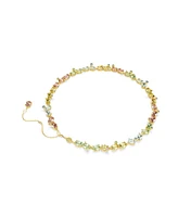 Swarovski Gema Gold-Tone Plated Mixed Cuts, Multicolored Tennis Necklace