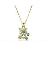 Swarovski Gema Gold-Tone Plated, Mixed Cuts, Multicolored Pendant Necklace