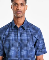 Alfani Men's Light Regular-Fit Geo-Print Button-Down Shirt, Exclusively at Macy's