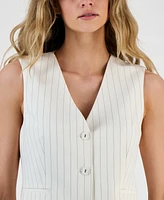 Bar Iii Women's Pinstriped Vest, Exclusively at Macy's