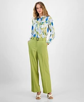 Bar Iii Women's Watercolor-Print Blouse, Exclusively at Macy's