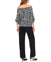 Sam & Jess Petite Printed Off-The-Shoulder Top