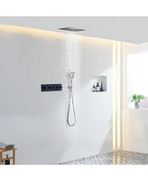 Casainc 4 Functions 15.7 Inch Flush Mount Thermostatic Shower System