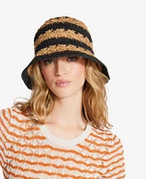 Steve Madden H-Carly Striped Crochet Straw Bucket Hat