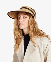 Steve Madden Tory Sport Strip Oversize Straw Visor Hat
