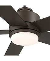 Casa Vieja 52" Grand Palm Oil Rubbed Bronze Led Damp Rated Fan