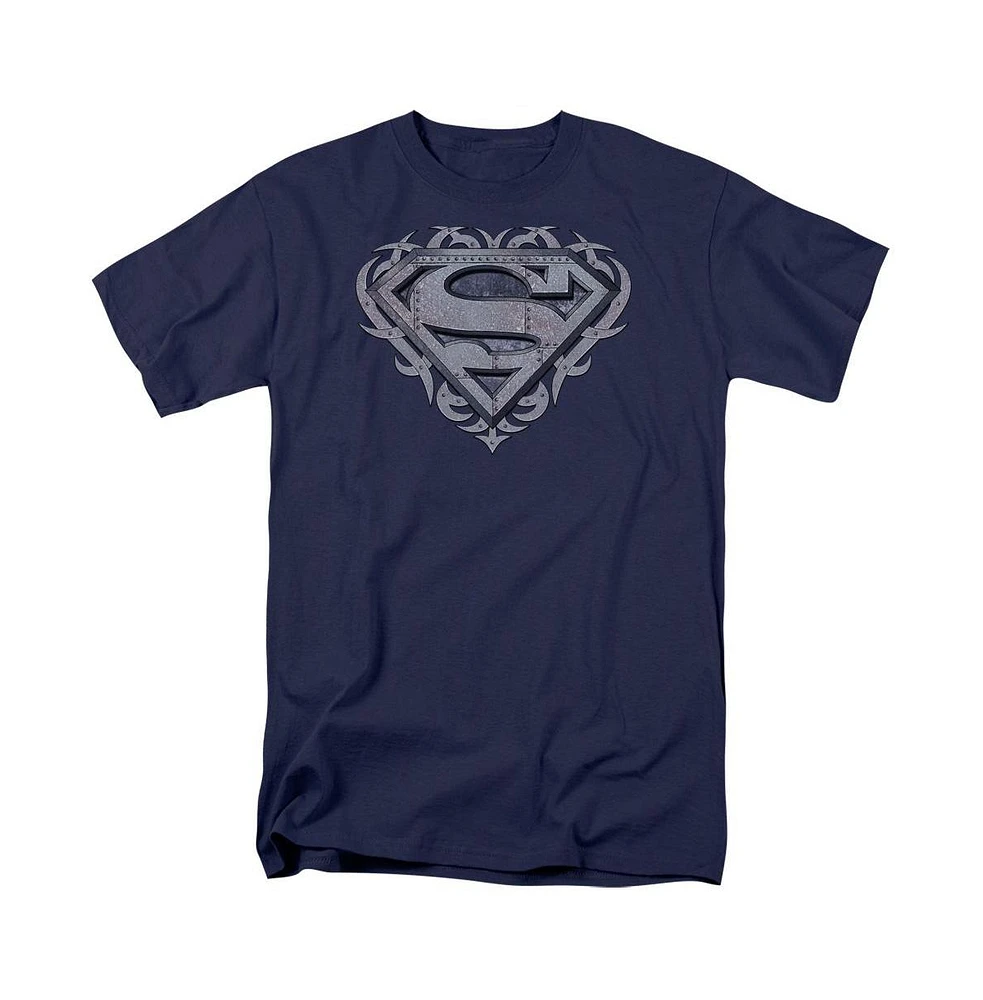 Superman Big & Tall Tribal Steel Shield Short Sleeve Adult Tee / T-Shirt