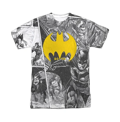 Batman Men's Collage Short Sleeve Adult Poly Crew Tee / T-Shirt