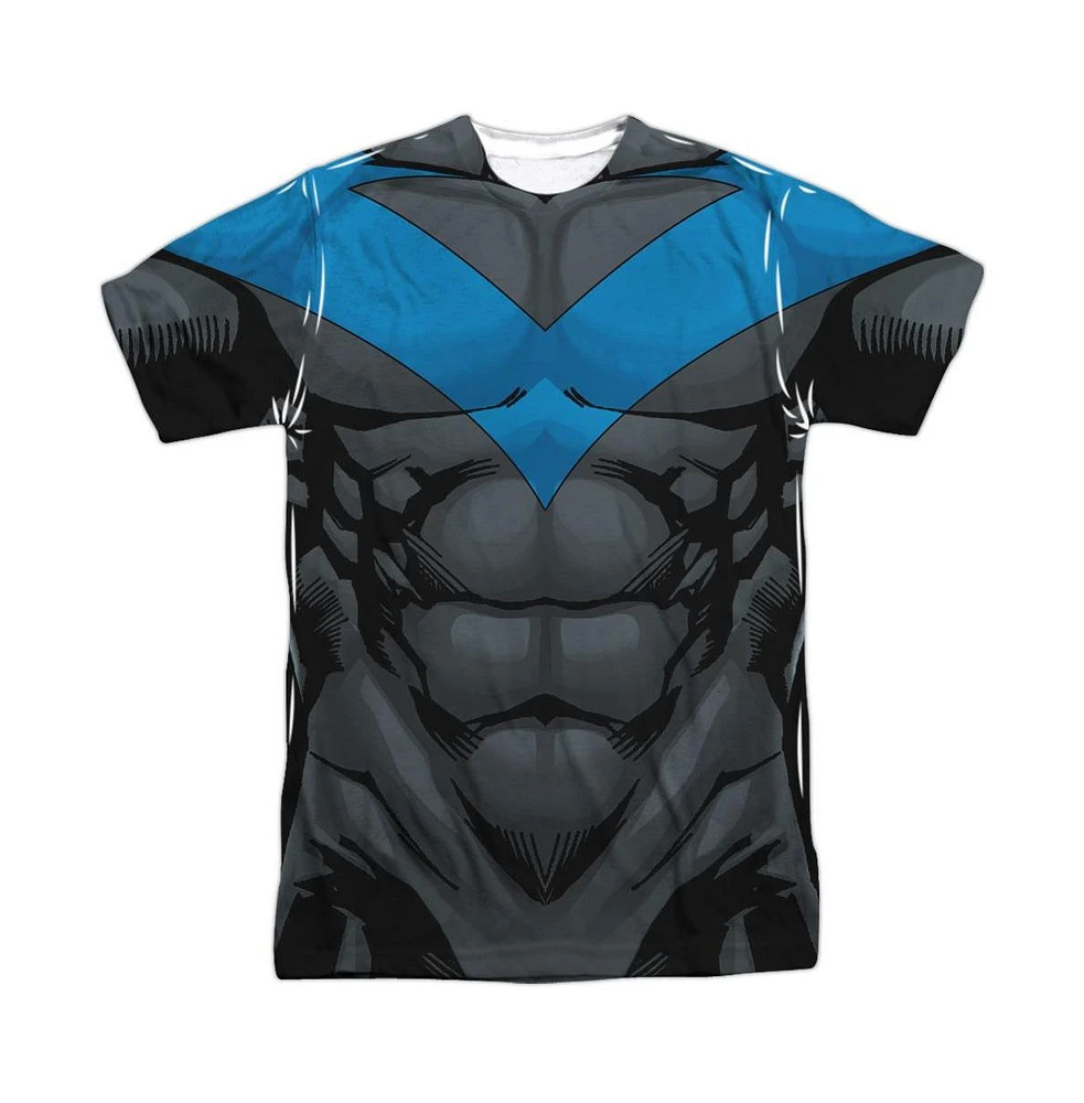 Batman Men's Nightwing Uniform Short Sleeve Adult Poly Crew Tee / T-Shirt