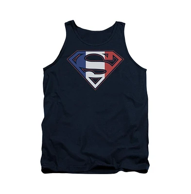 Superman Men's French Shield Adult Tank Top