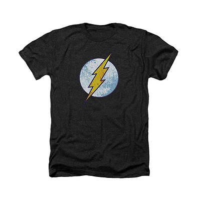 Flash Men's Dc Comics Neon Distress Logo Adult Heather Tee / T-Shirt