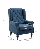 Homcom Button-Tufted Accent Chair with High Wingback, Rounded Cushioned Armrests