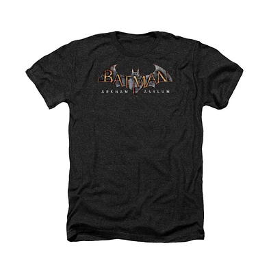 Batman Men's Arkham Asylum Logo Adult Heather Tee / T-Shirt