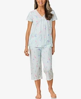 Aria Women's Short Sleeve Capri Pajama Sets