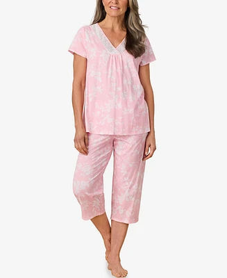 Aria Women's Short Sleeve Capri Pajama Sets