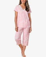 Aria Women's Short Sleeve Capri Pajama Sets
