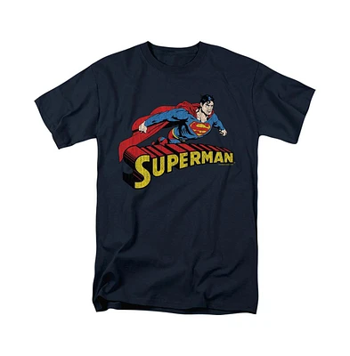 Superman Big & Tall Flying Over Short Sleeve Adult Tee / T-Shirt