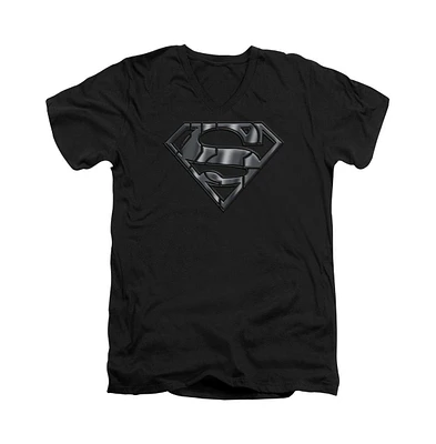 Superman Men's Mech Shield Short Sleeve Adult V Neck Tee / T-Shirt