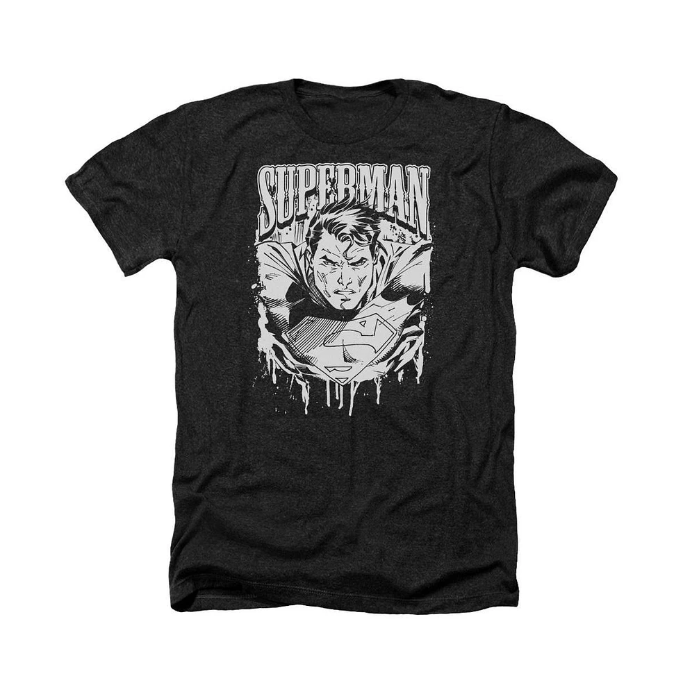 Superman Men's Super Metal Adult Heather Tee / T-Shirt