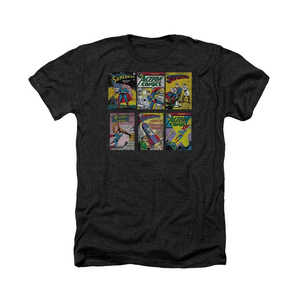 Superman Men's Covers Adult Heather Tee / T-Shirt