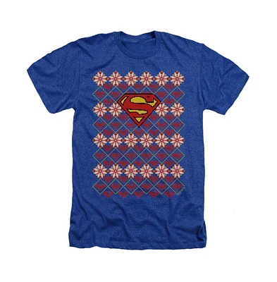 Superman Men's Christmas Sweater Adult Heather Tee / T-Shirt