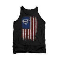 Superman Men's Old Glory Shield Adult Tank Top